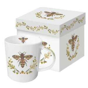 Mug with bee and flower design